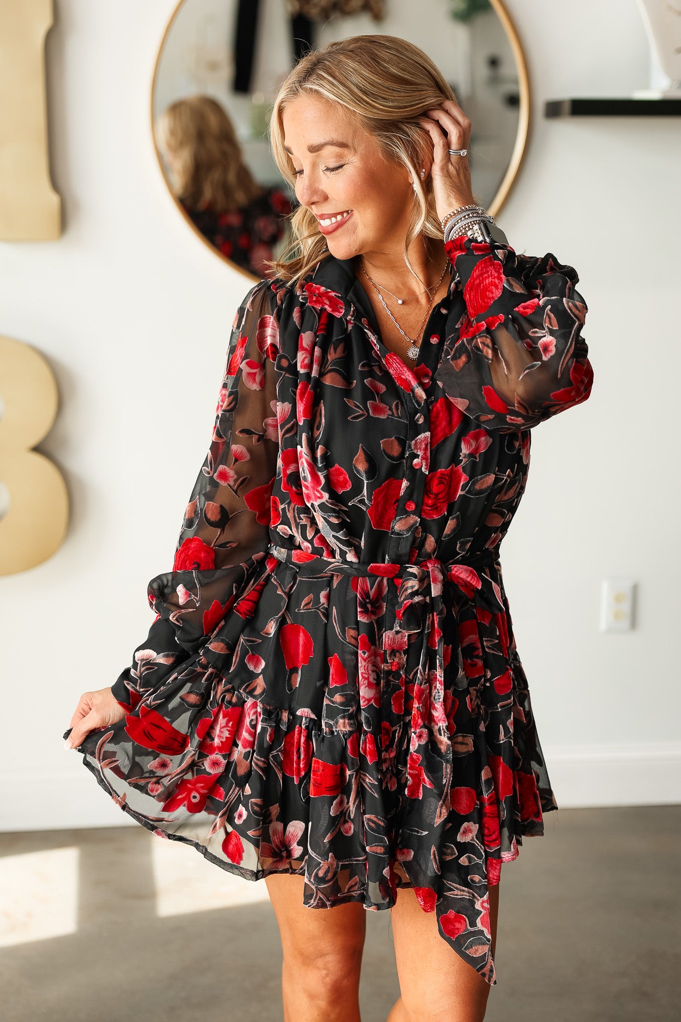 Red Burnout Velvet Dressing cheapest Gown