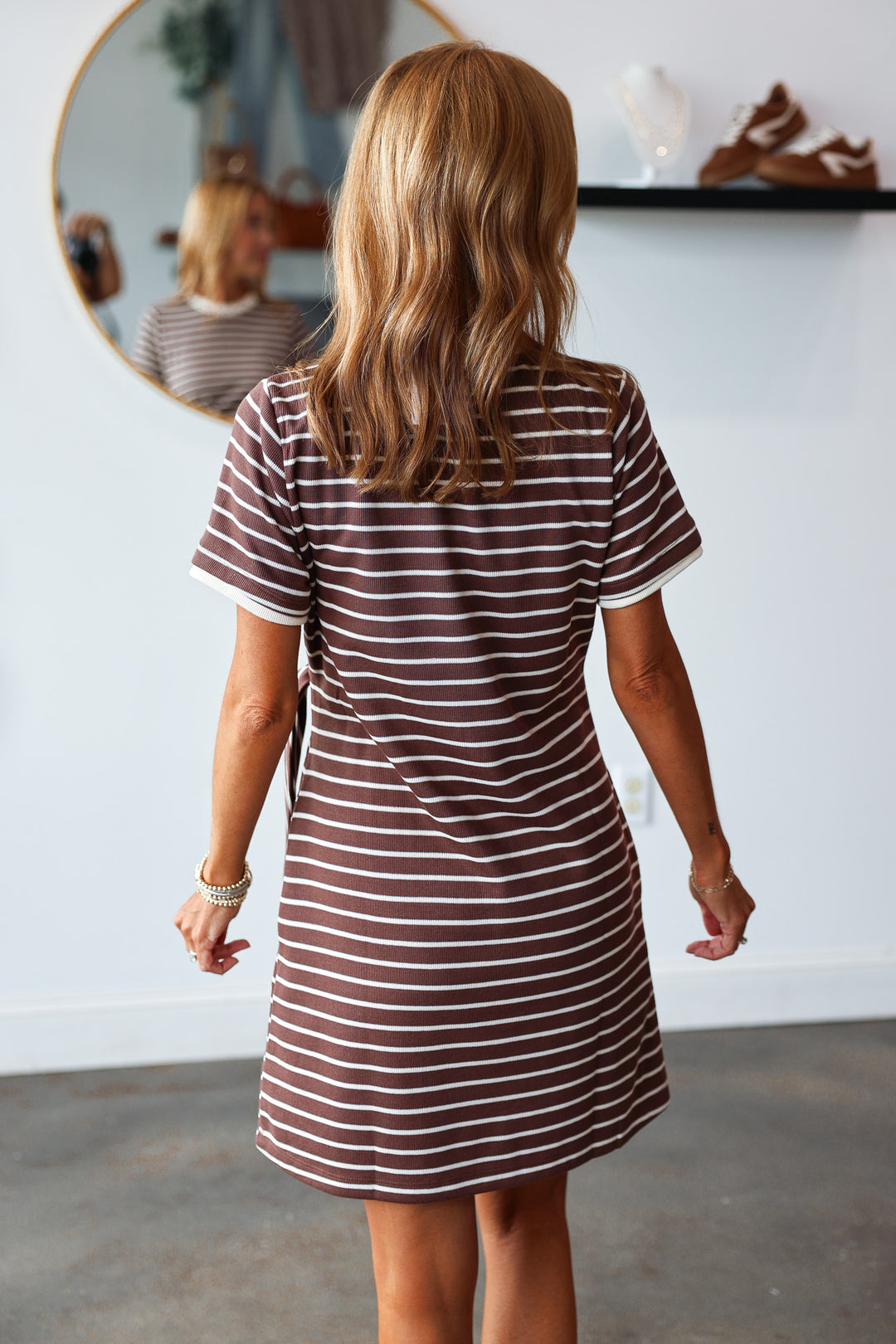 Tie Waist Dress - Brown