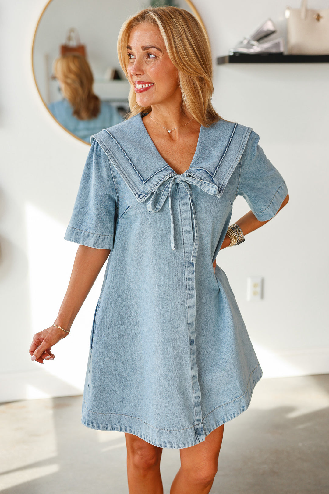denim sailor dress FRAME Denim Sailor Dress | Starlet | Cotton