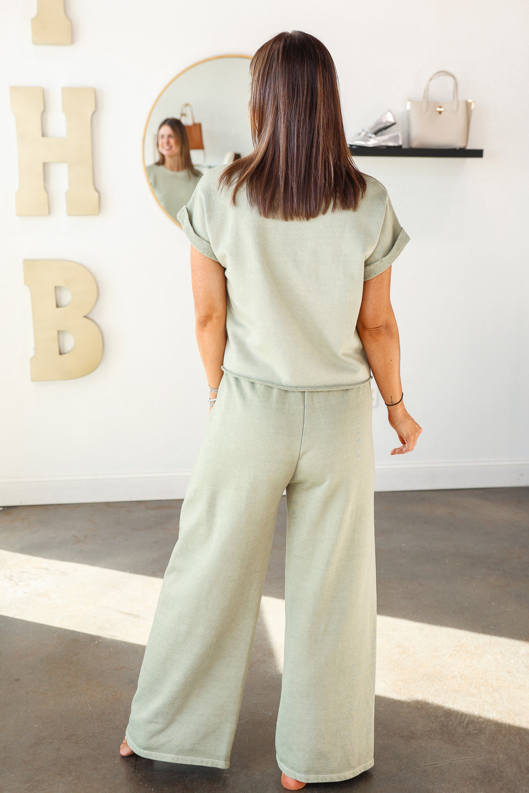 Wide Leg Lounge Pants - Sage