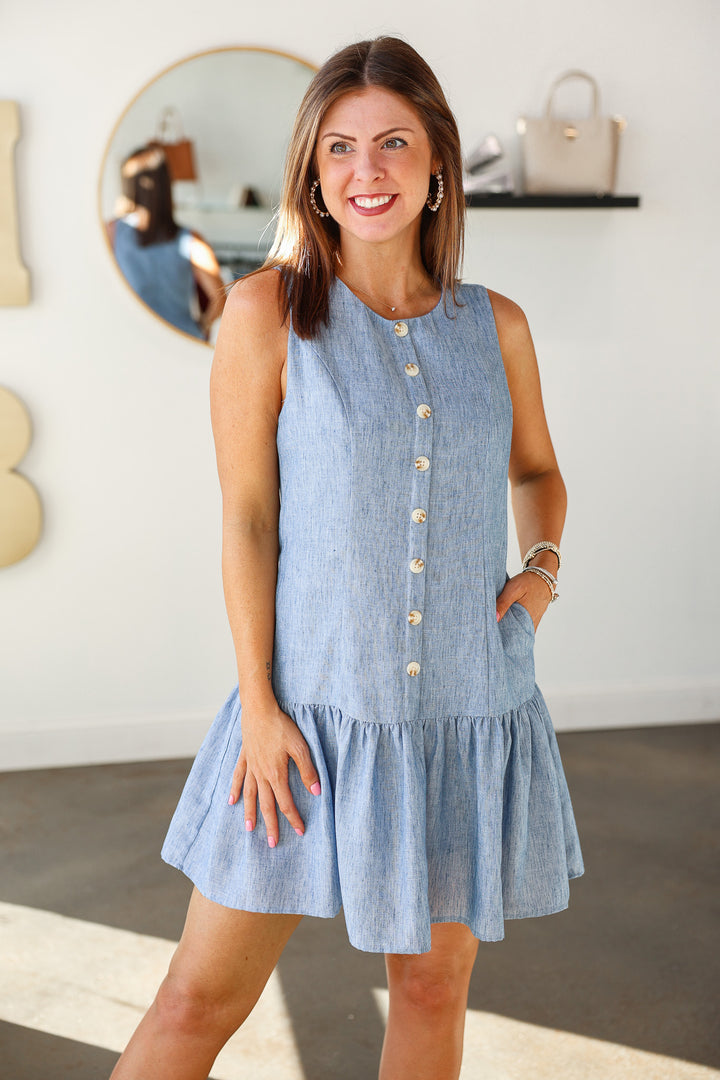 Sleeveless Button Down Dress