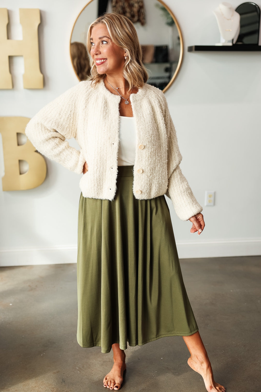 Flowy Skirt - Olive