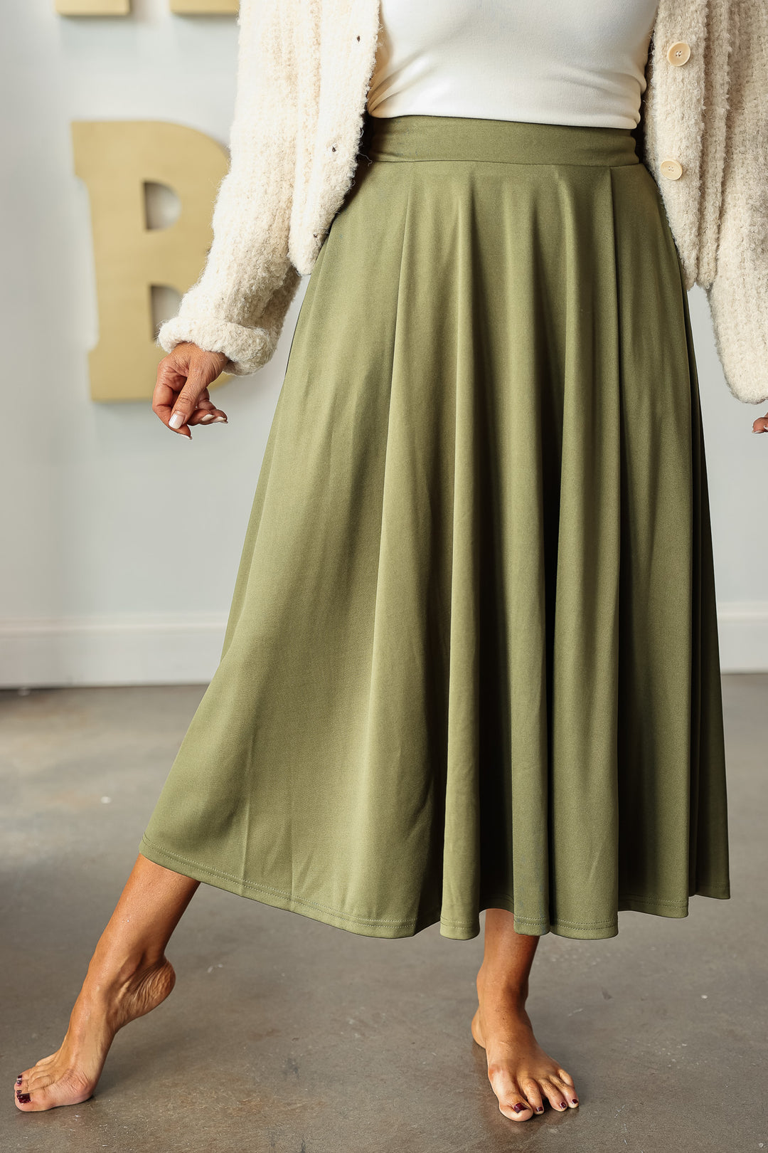 Flowy Skirt - Olive