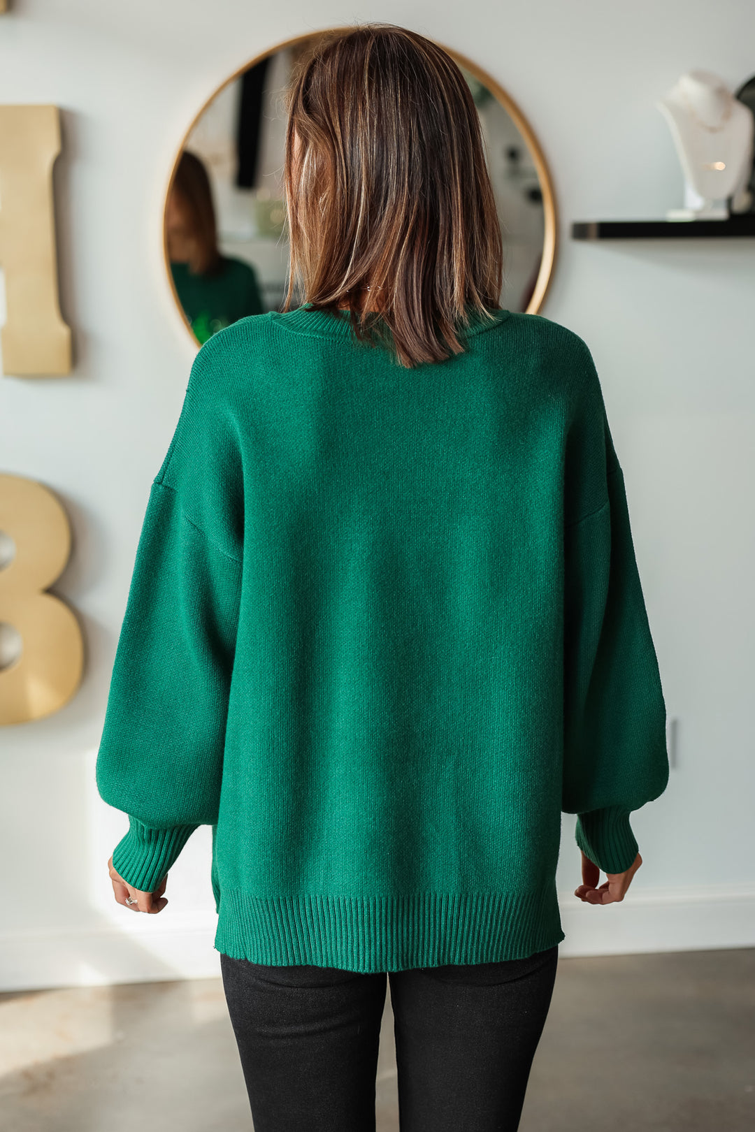 Sequin Tree Sweater - Green