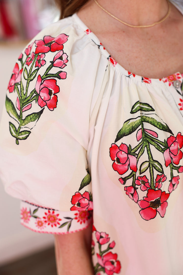 Scoop Neck Floral Dress