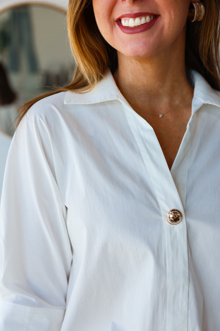 Button Detail Front Top - Off White