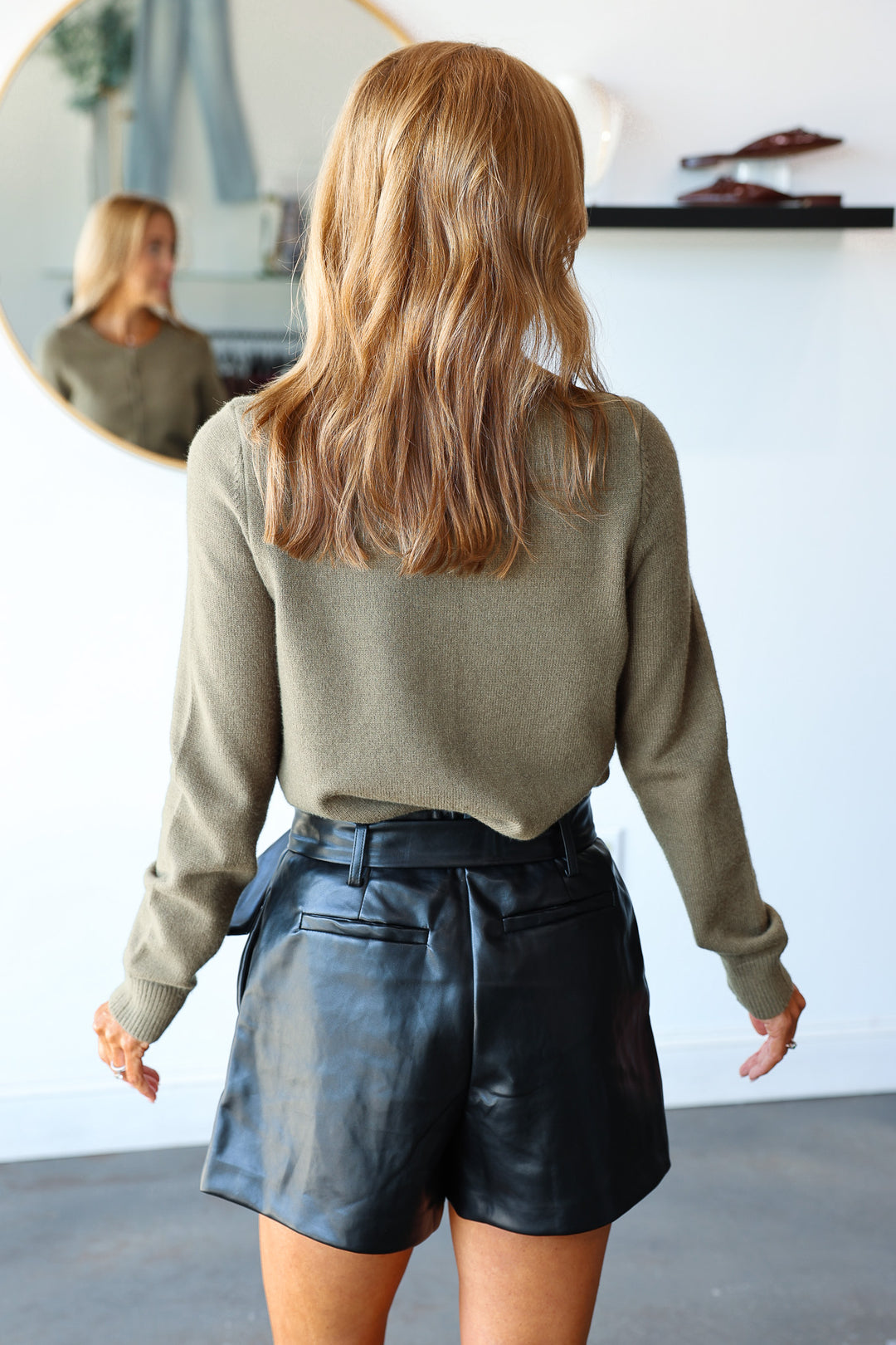 Button Front Sweater - Olive