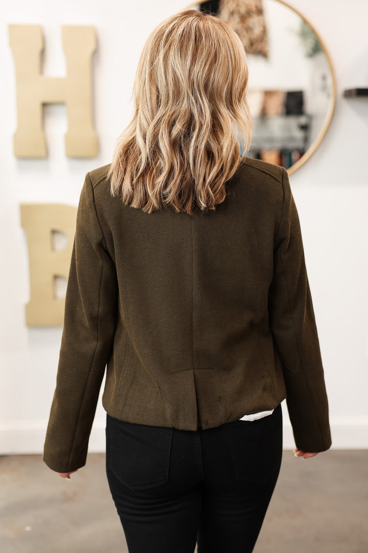 Military Blazer Jacket - Olive