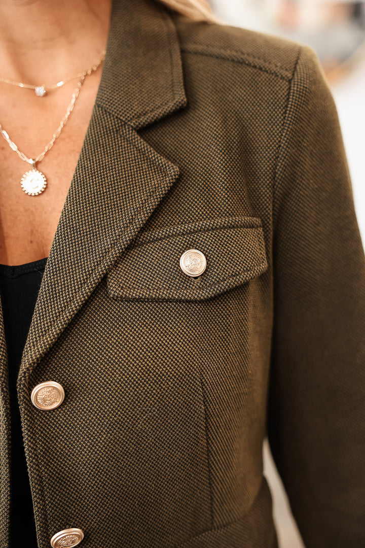 Military Blazer Jacket - Olive