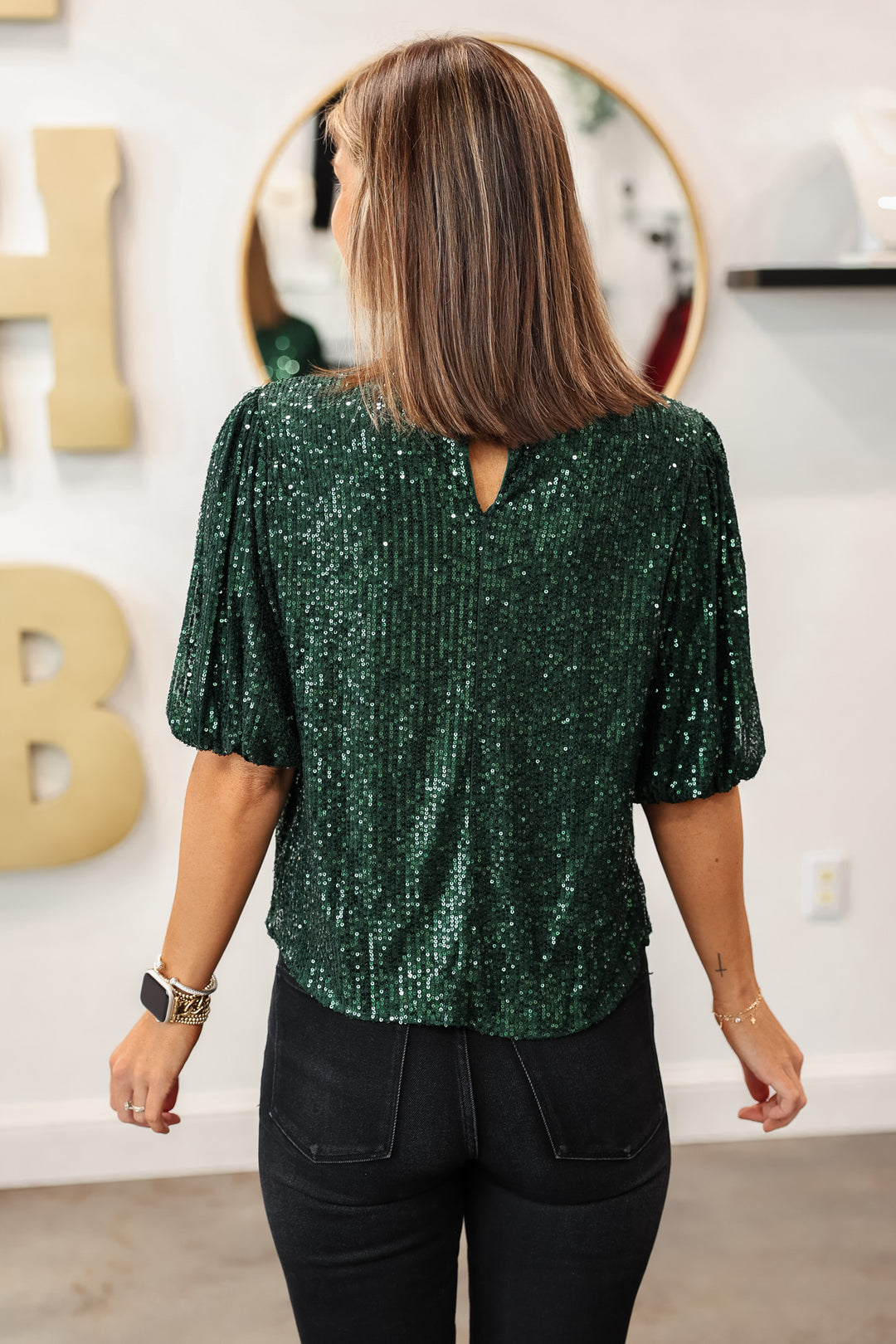 Sequin Top - Green