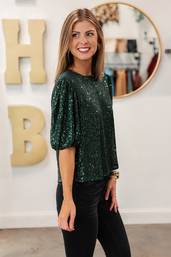 Sequin Top - Green