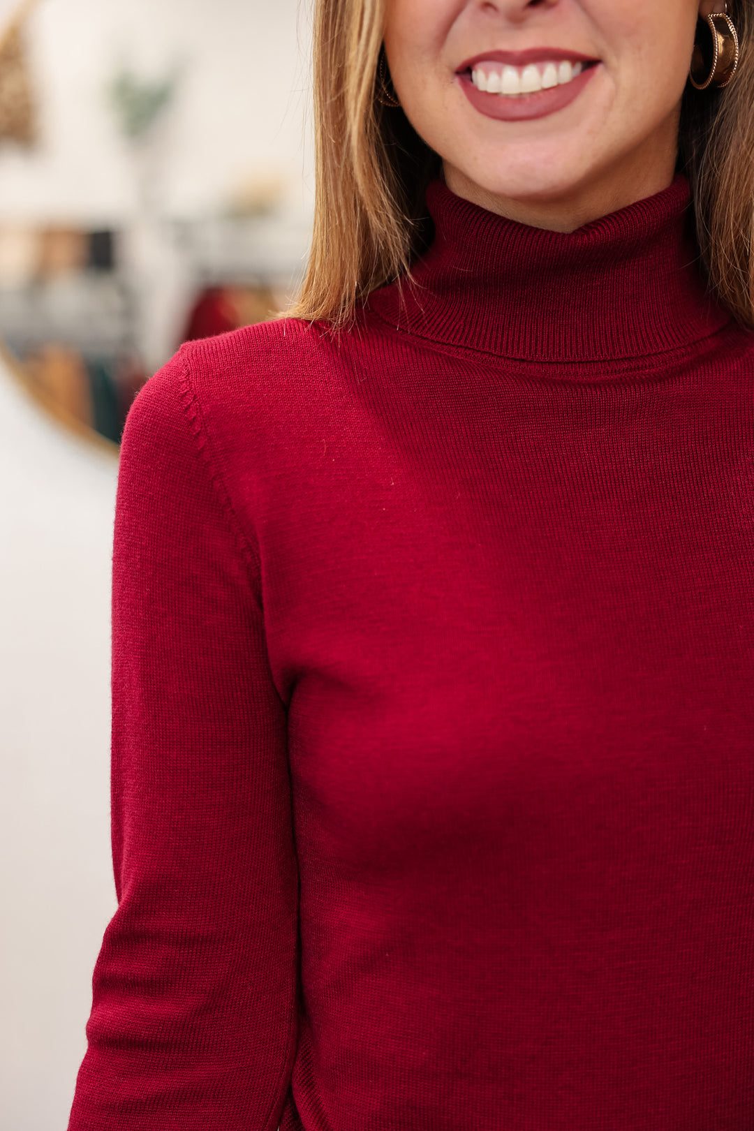 Turtleneck Sweater - Burgundy