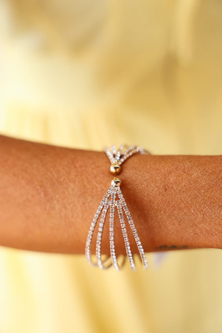 Rhinestone Twist Cuff Bracelet