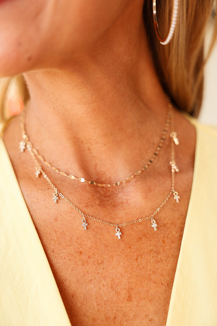 Double Layer Cross Necklace