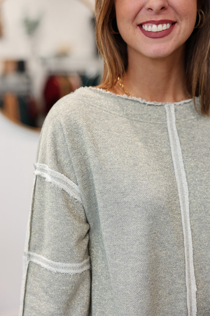 Exposed Seam Sweatshirt - Gray