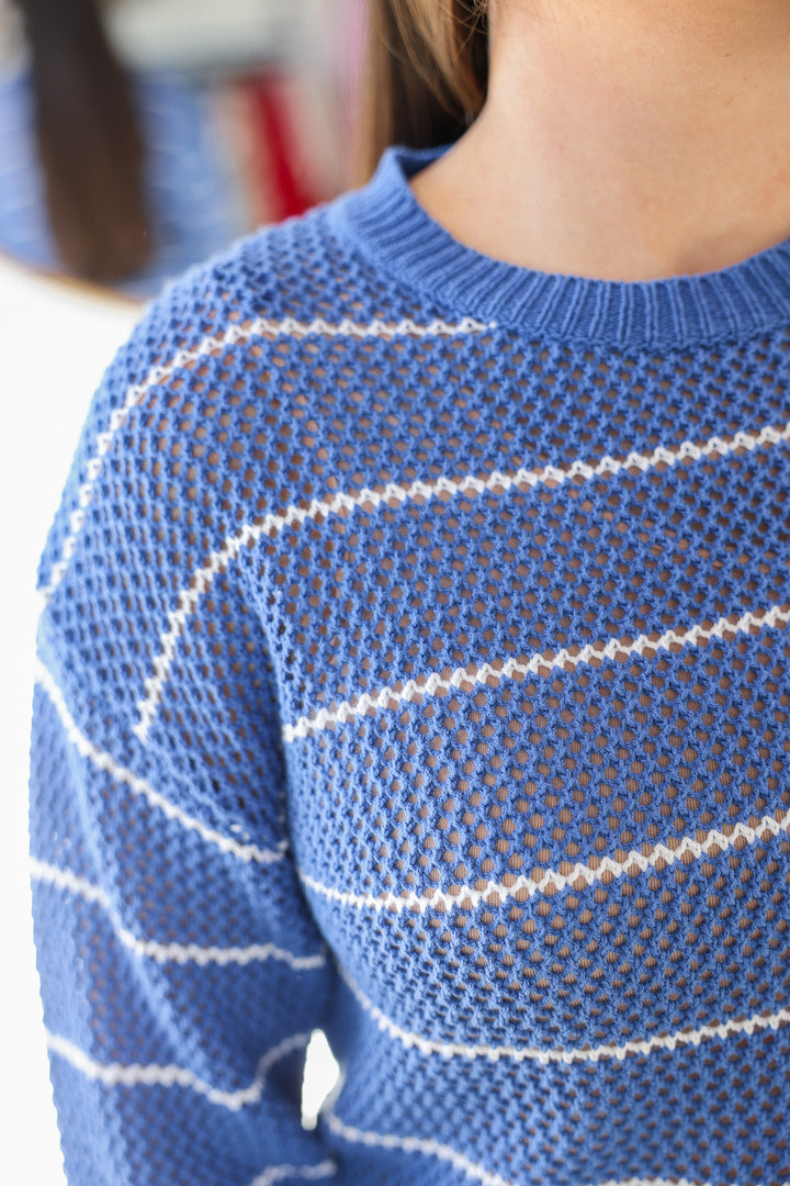 Open Knit Sweater - Pacific