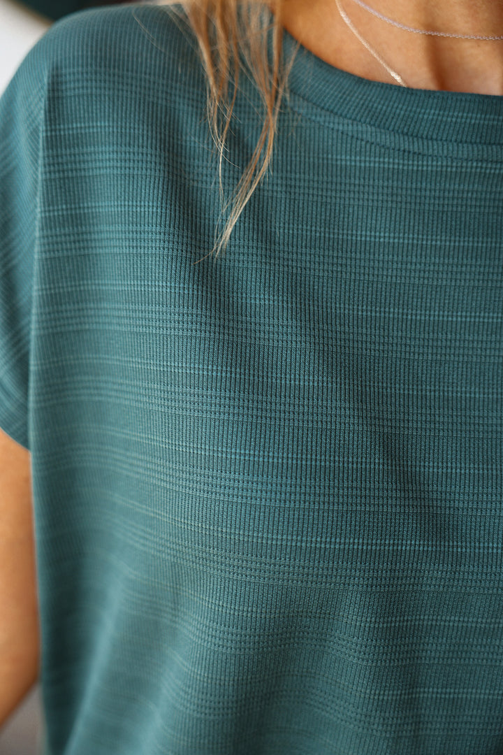 Ribbed Knit Top - Dark Green