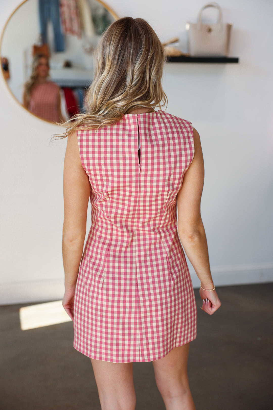 Gingham Mini Dress - Pink