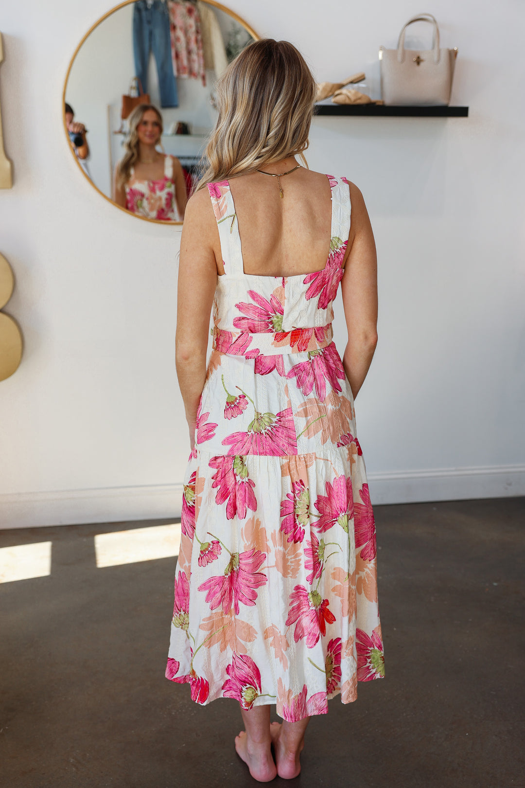 Button Front Floral Dress