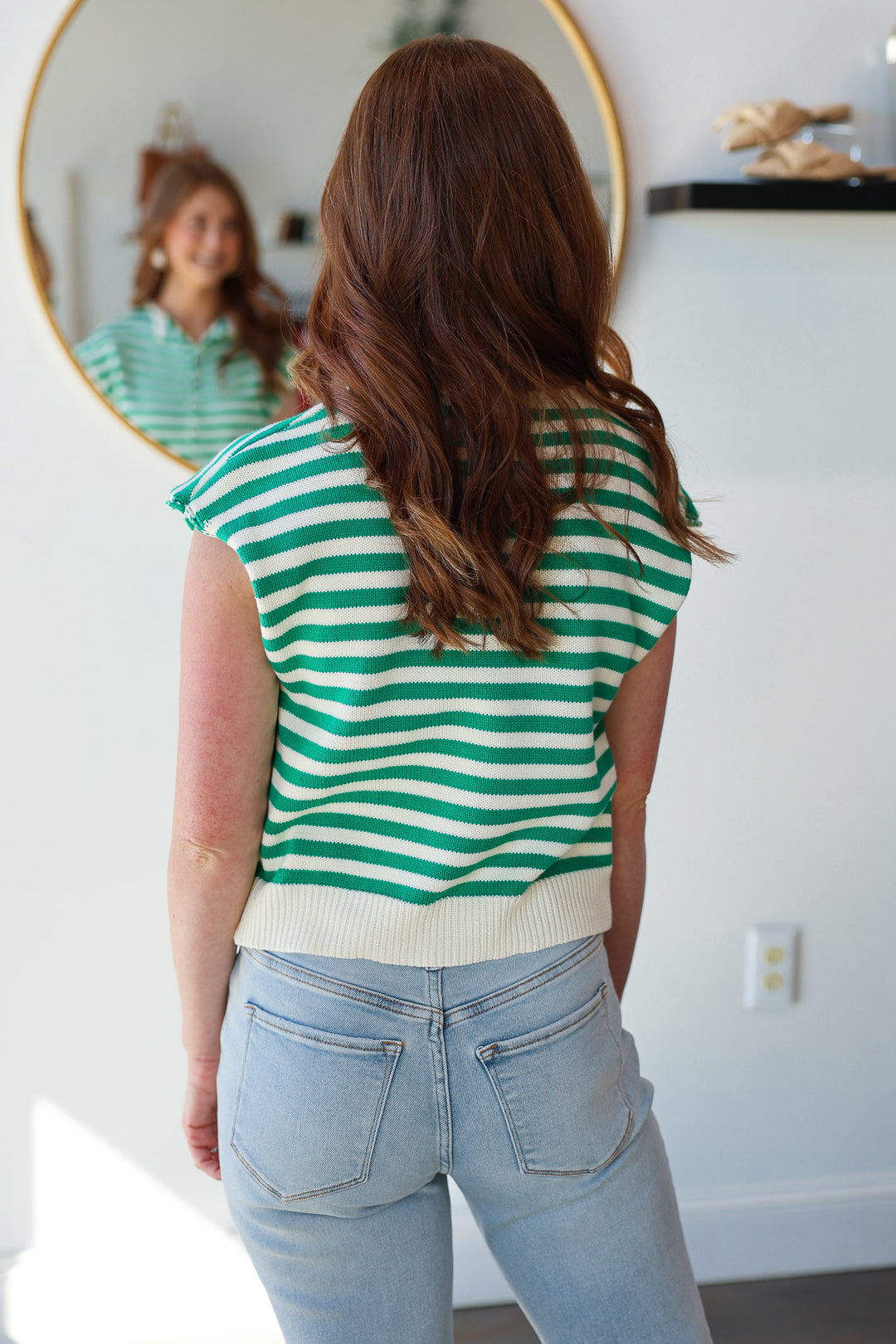 Striped Knit Top - Green