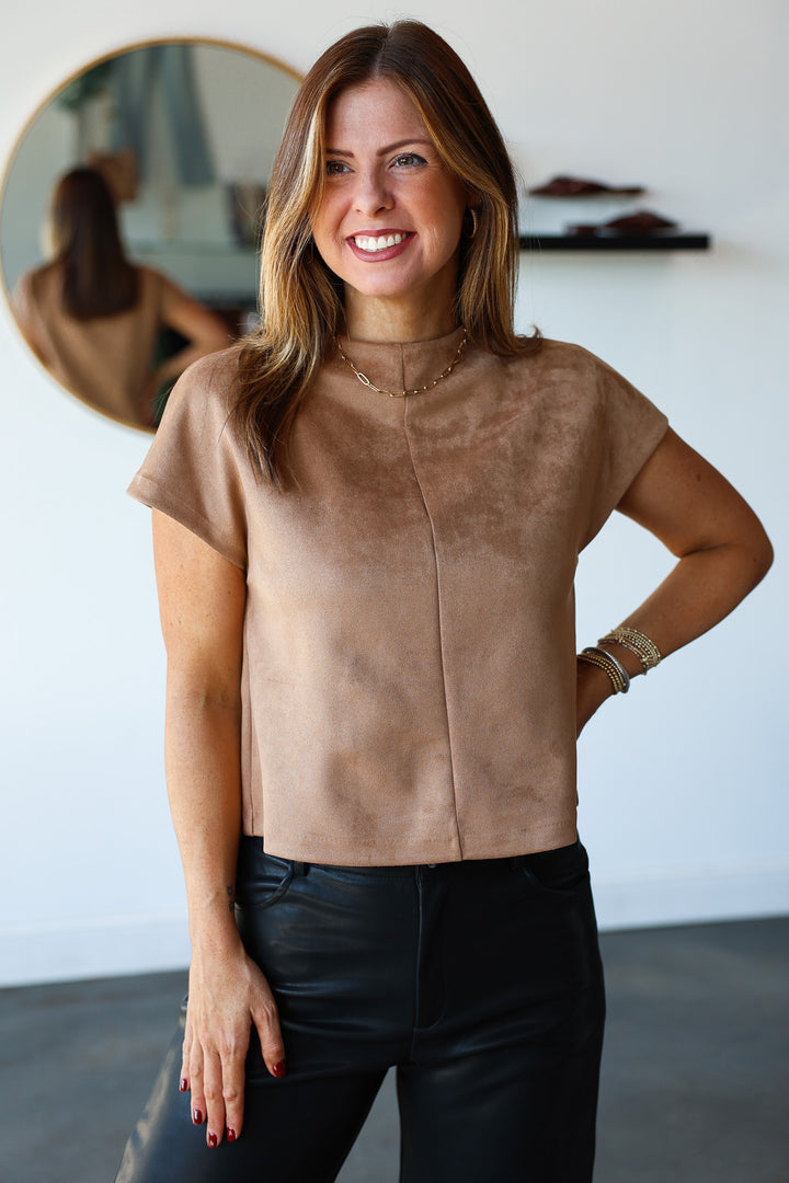 Suede Top - Camel