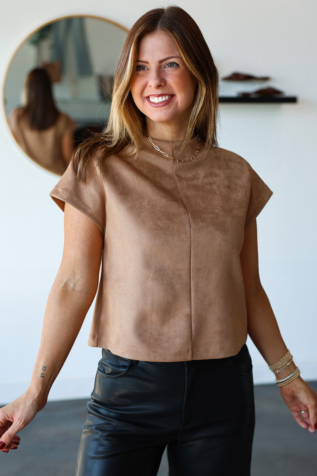 Suede Top - Camel