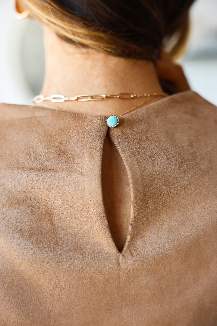 Suede Top - Camel