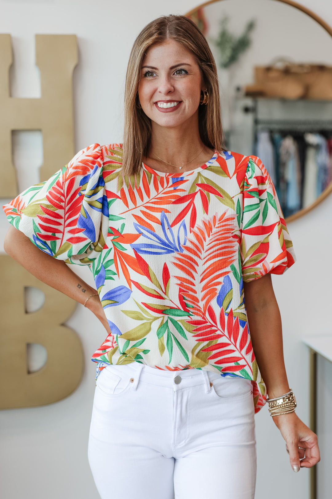 Tropical Print Top