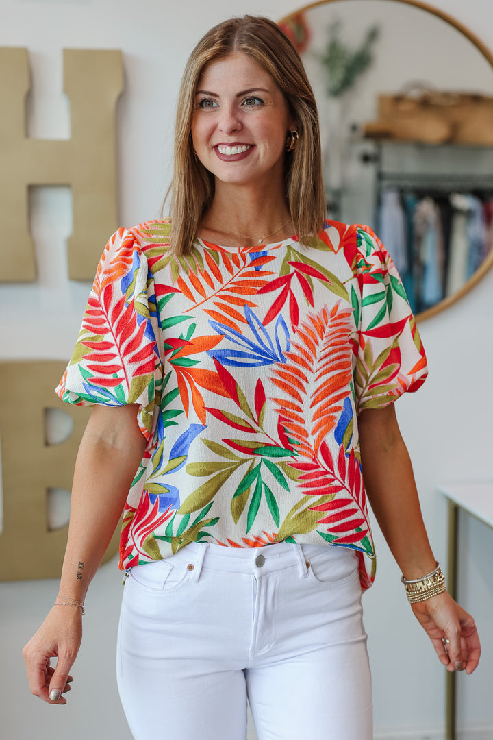 Tropical Print Top