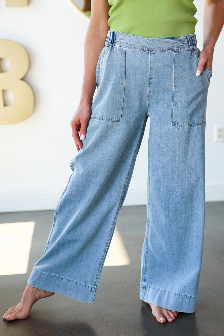 Wide Leg Denim Pants