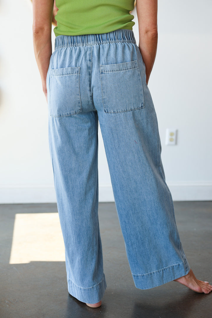 Wide Leg Denim Pants