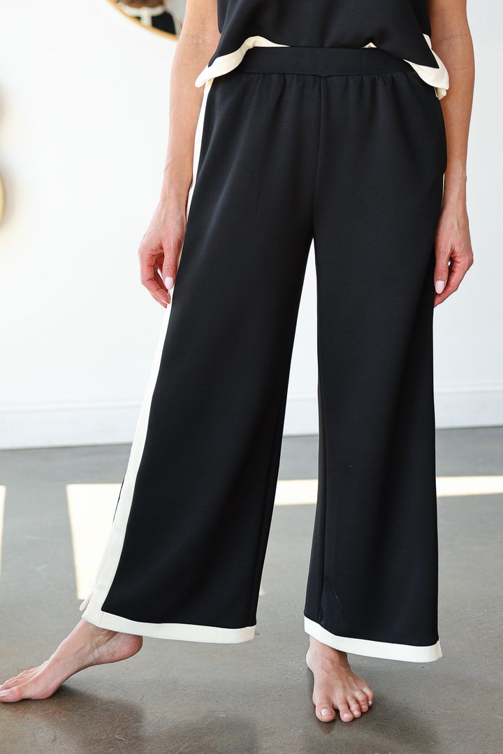 Side Stripe Pants - Black