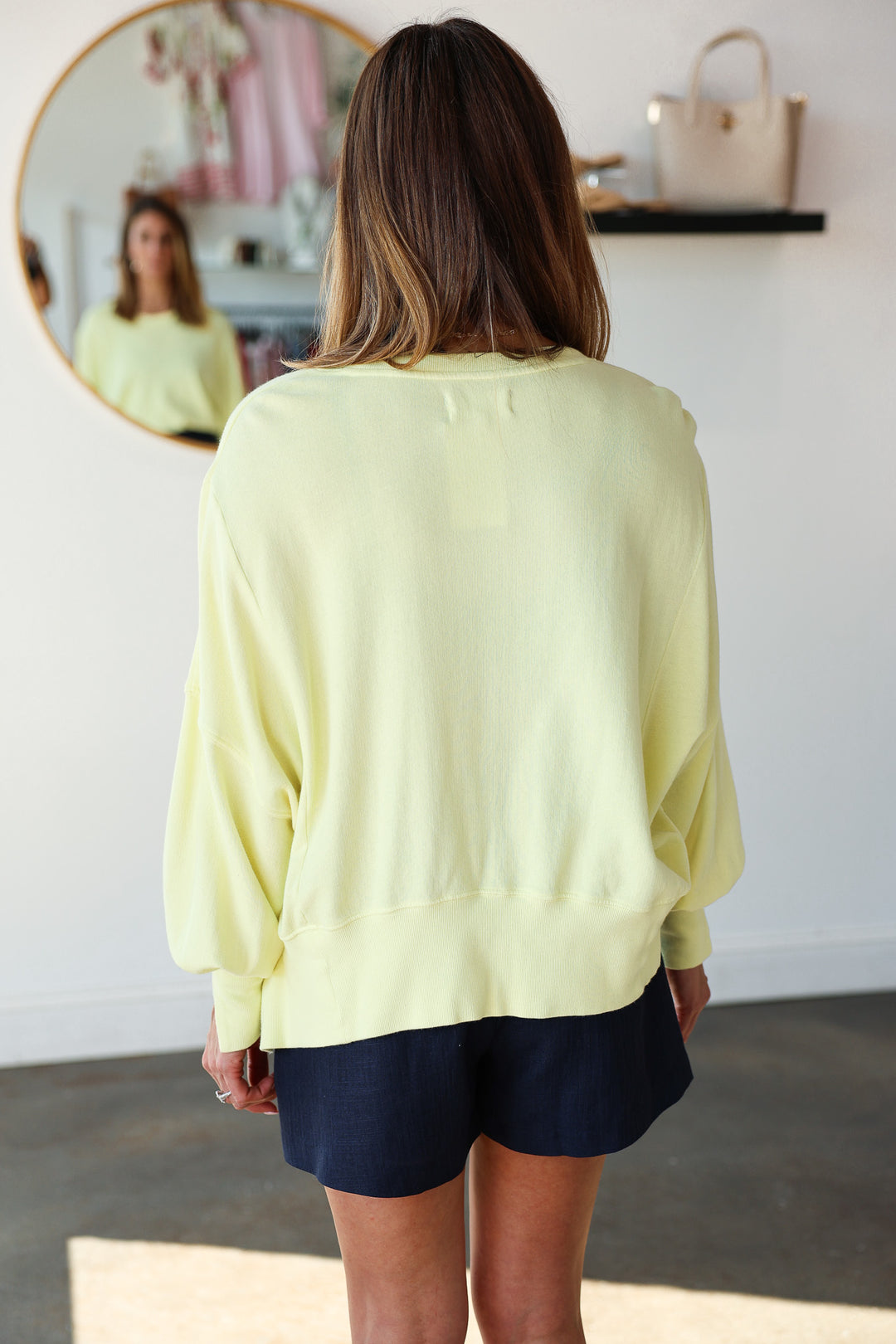 Split Hem Sweatshirt - Lemon