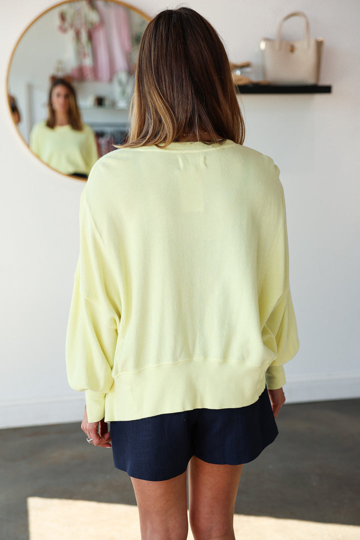 Split Hem Sweatshirt - Lemon