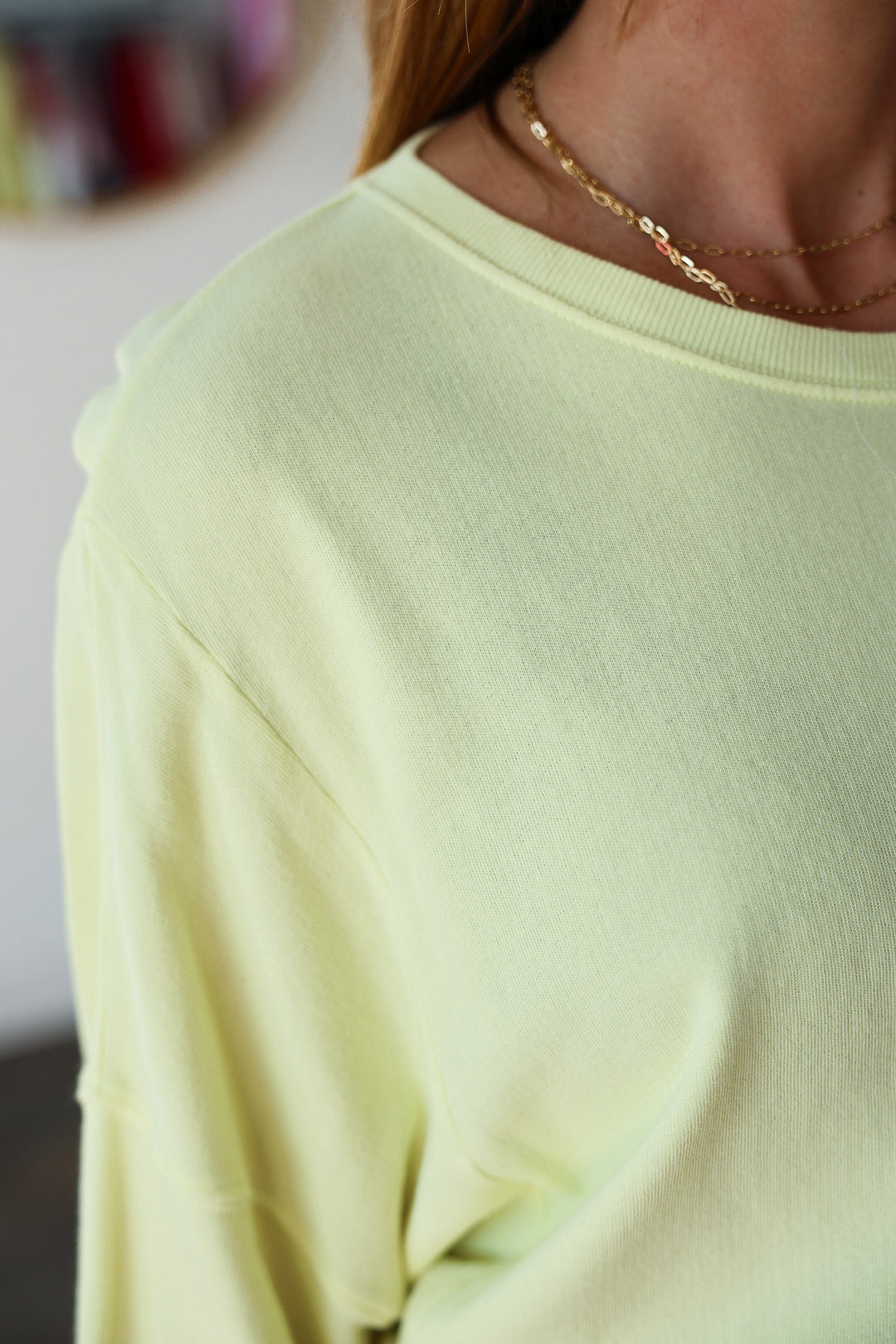 Split Hem Sweatshirt - Lemon