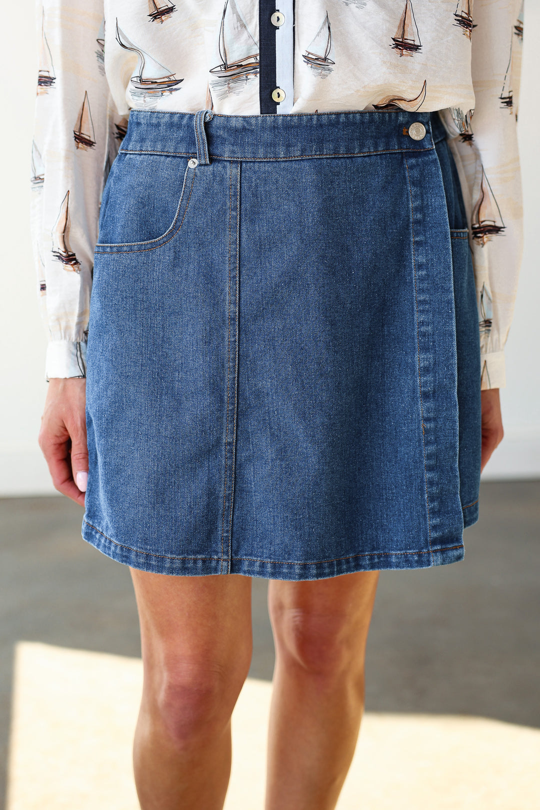 Denim Skort - Dark Wash