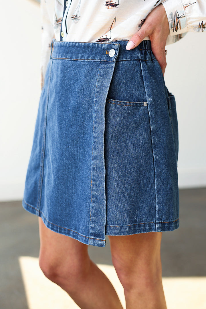 Denim Skort - Dark Wash
