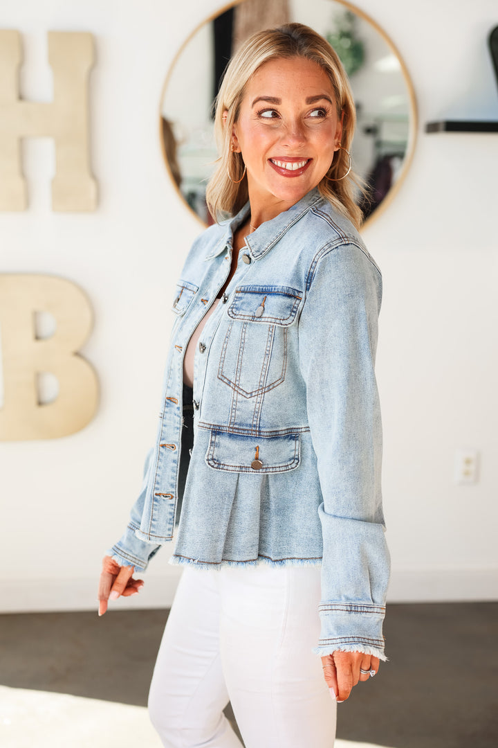 Peplum Denim Jacket