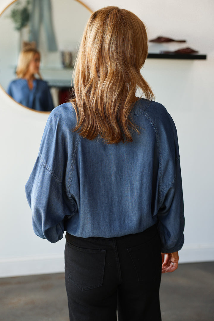 Tie Waist Denim Jacket