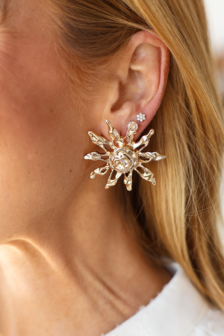 Textured Sun Earrings