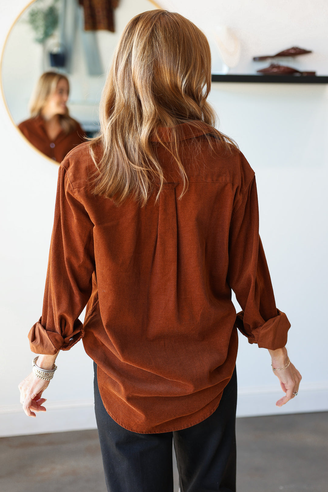 Corduroy Button Down - Cappuccino