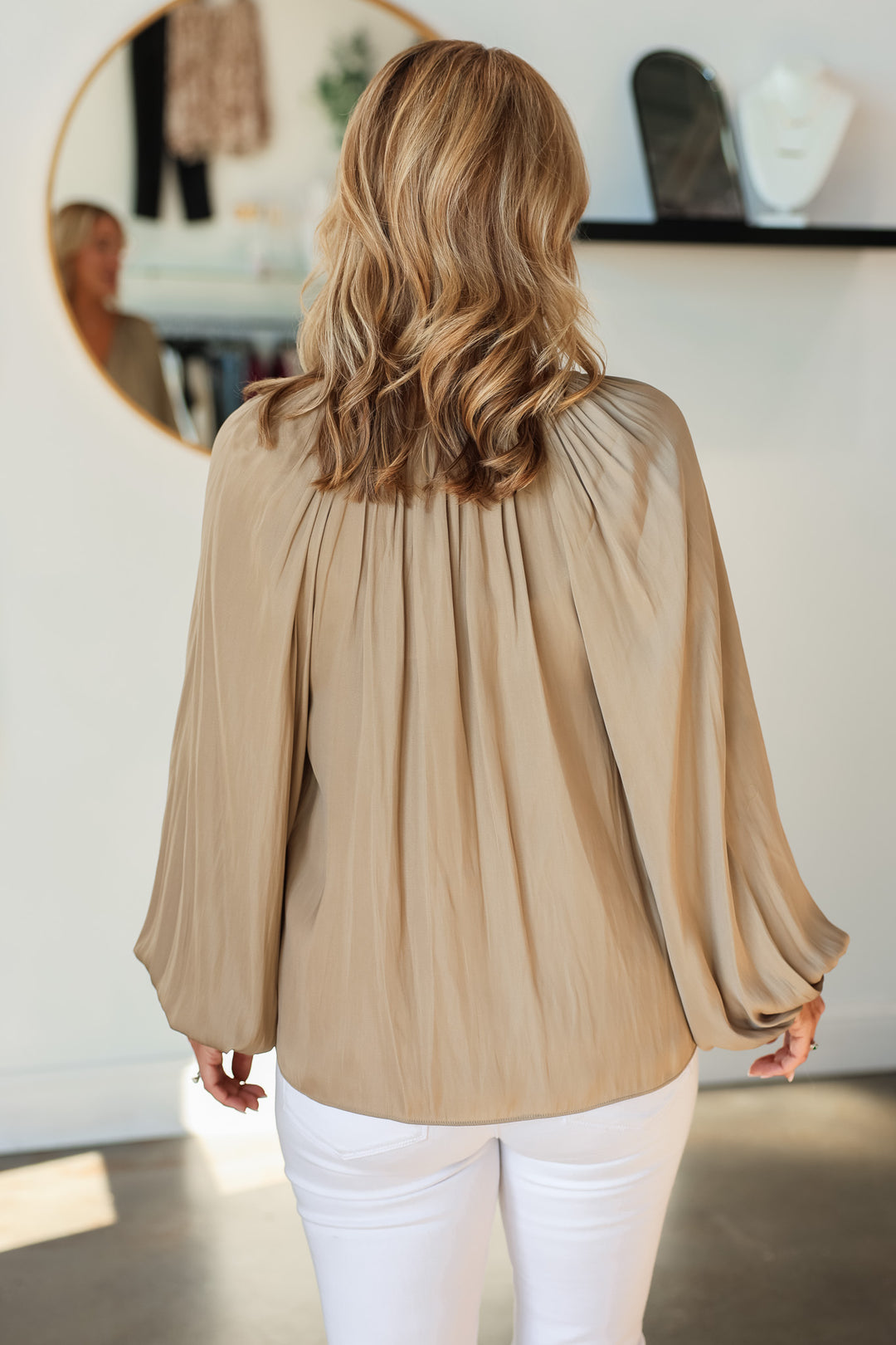 Satin Blouse - Desert Taupe