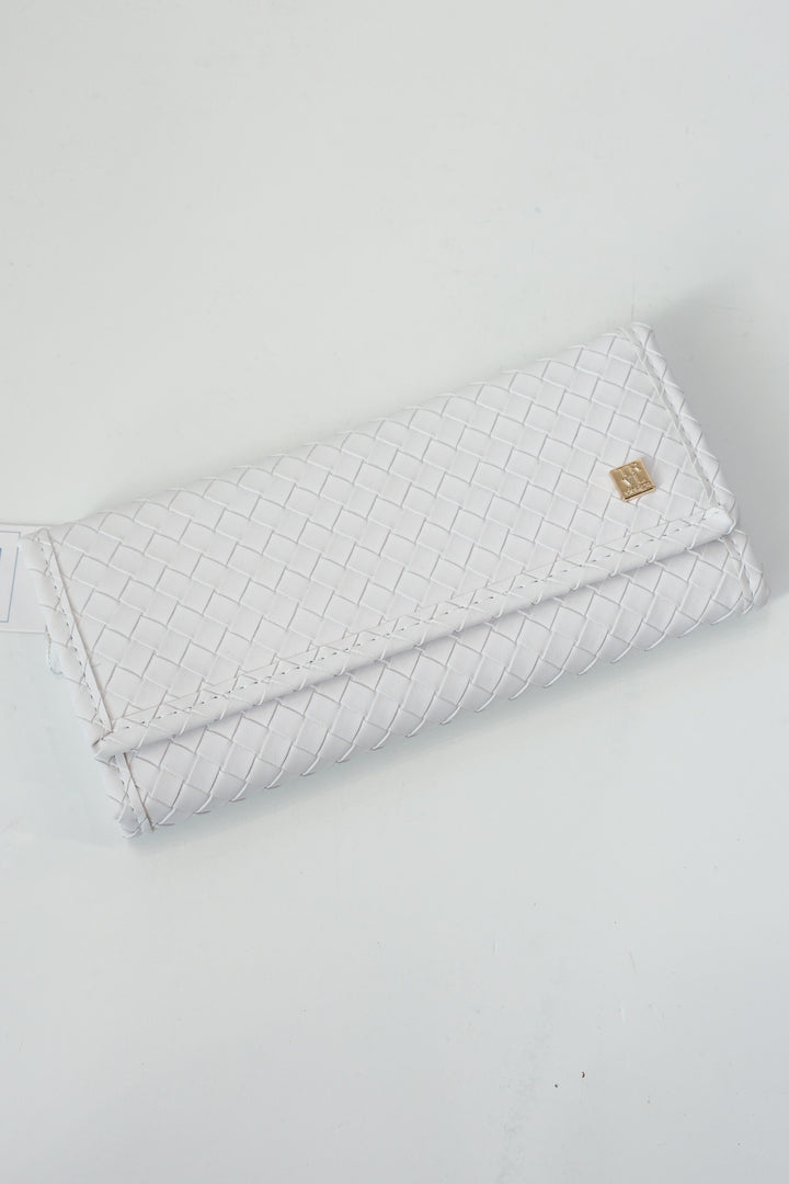 Luxe Jewelry Wallet - Woven Blanc