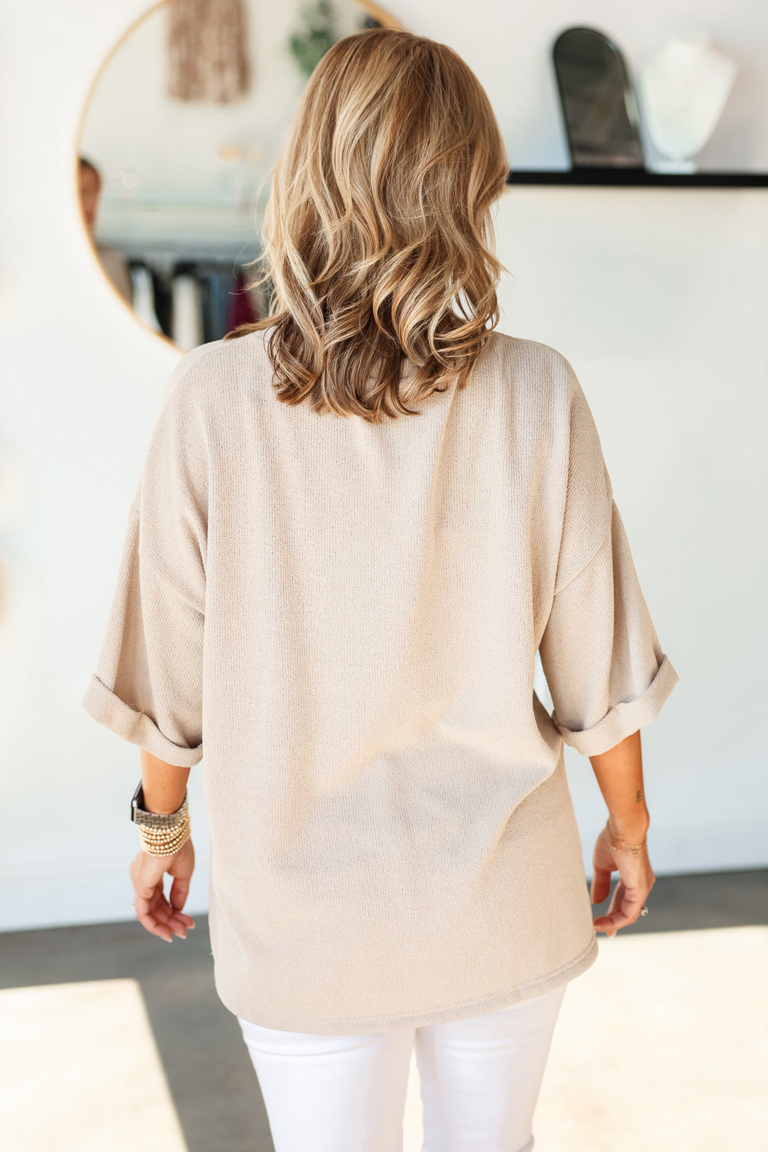 Sweater Knit Top - Taupe