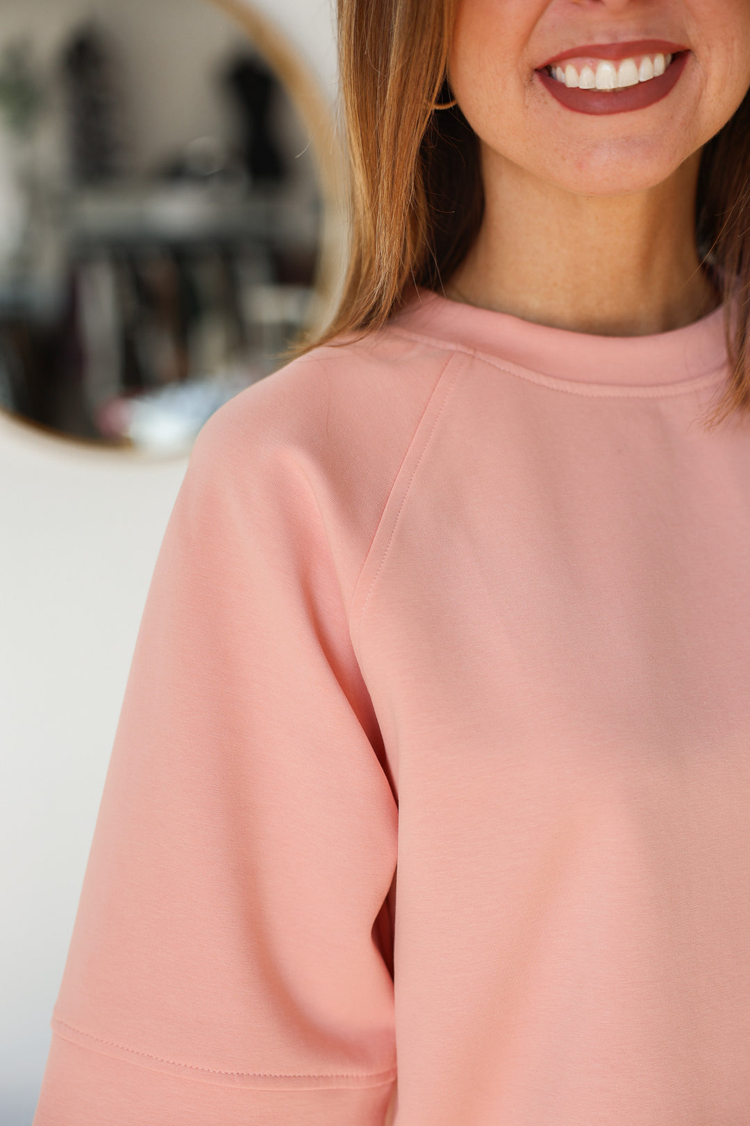 Three-Quarter Scuba Top - Rose Pink