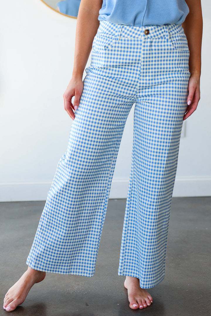 Gingham Pants - Blue