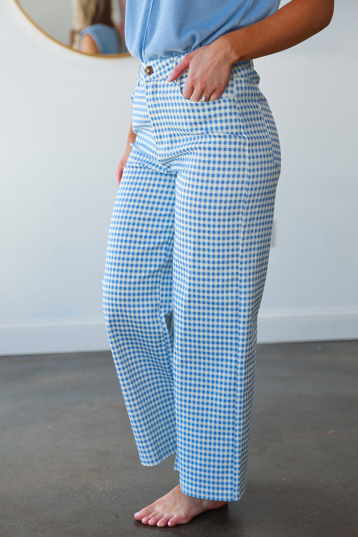 Gingham Pants - Blue