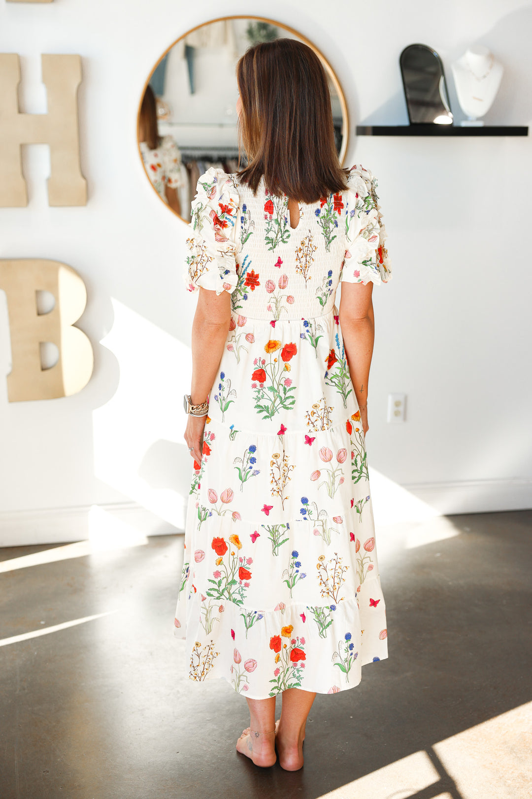 Puff Sleeve Floral Maxi Dress