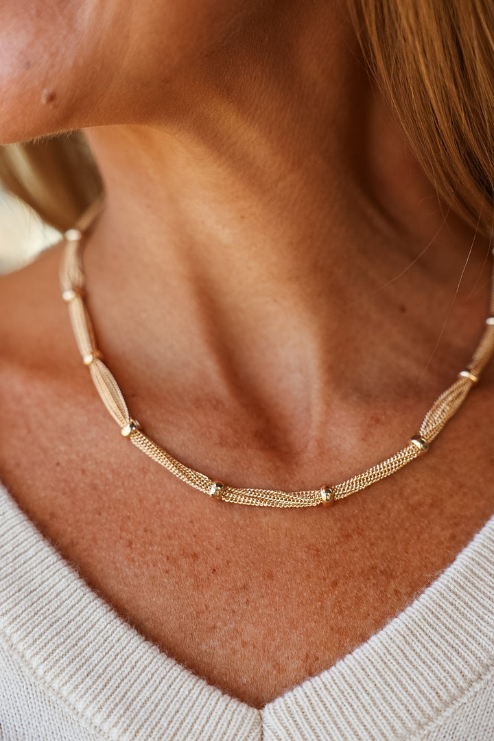 Multi Layer Ring Station Necklace