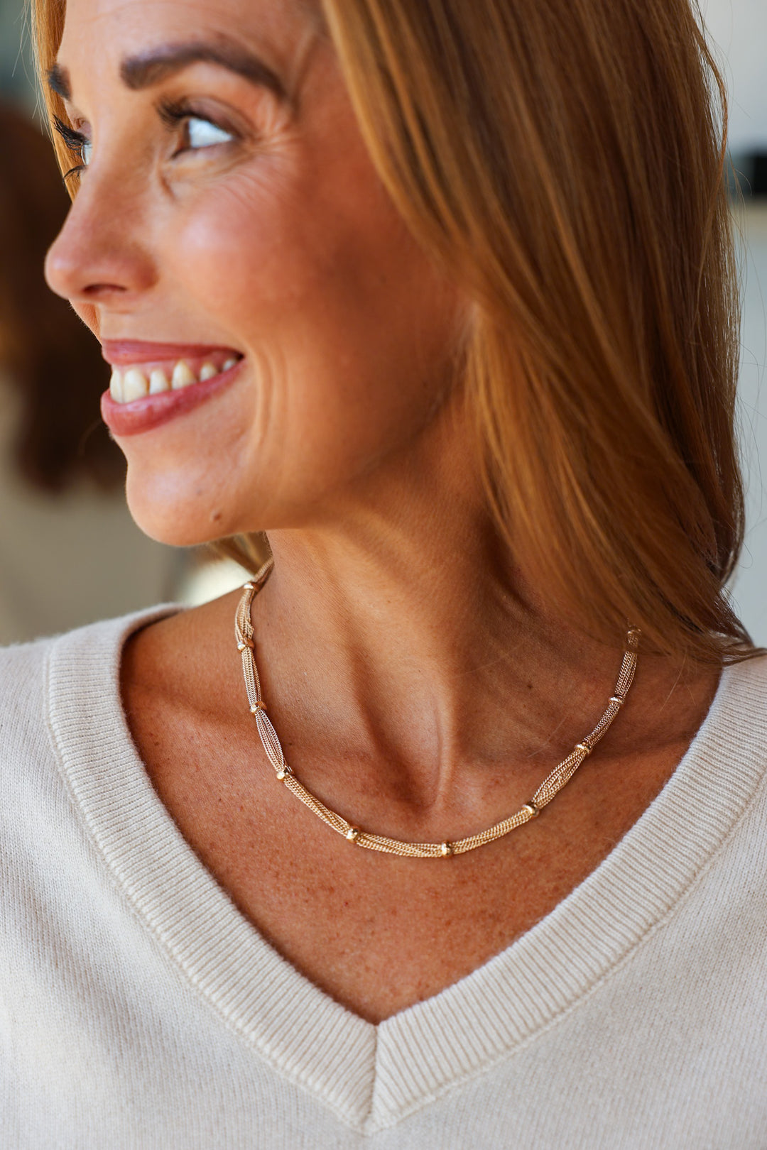 Multi Layer Ring Station Necklace